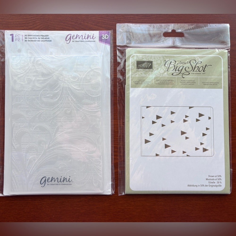 Stampin' Up! Big Shot Embossing Folder and Gemini. Triangles & Swirls NEW